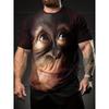 Men's 3D Gorilla Print T-shirt Short Sleeved T-shirt Breathable Polyester Round Neck Casual Streetwear Top