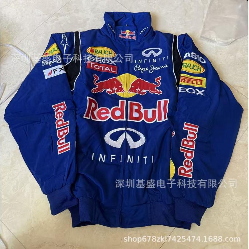 F1 Ferrari Racing Jacket Embroidered Cotton Biker Cycling