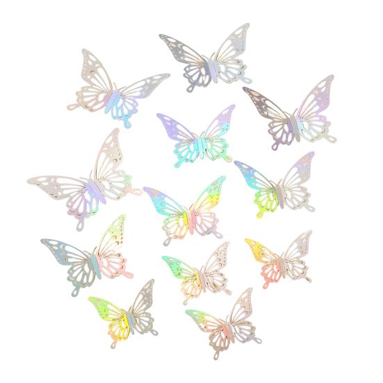 12 Pcs 3D Butterfly Wall Decor 3 Sizes Removable Hollow Mural Stickers for Bedroom Living Room Birthday Party Cake