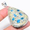 K2 Blue Azurite Handmade 925 Sterling Silver Jewelry Pendant 2.44" K0Z60