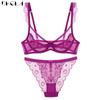DKGEA Women Sexy Bra and Panties Set Lace Brassiere Transparent Underwear