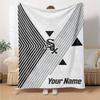 Name Custom Chicago White Sox Print Flannel Blanket High Quality Warm Comfortable Cover for All Seasons Perfect for Gifts Home Decor