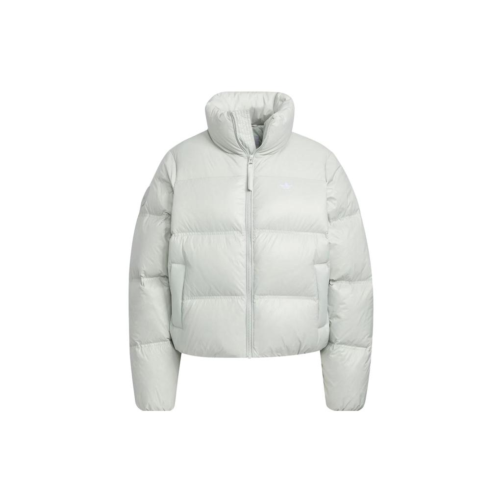 Adidas Originals 600 Puffer Down Jacket With Solid Color Logo Women Outerwear Silver-Grey IK2798