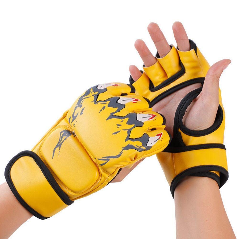 PU Taekwondo Gloves Half Finger Punching Gloves Durable Workout Gloves  for Men Women