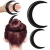 Black /Brown Hair Accessories Retro Style Hair Comb Moon Shape Hairpin Headdress Hair Fork