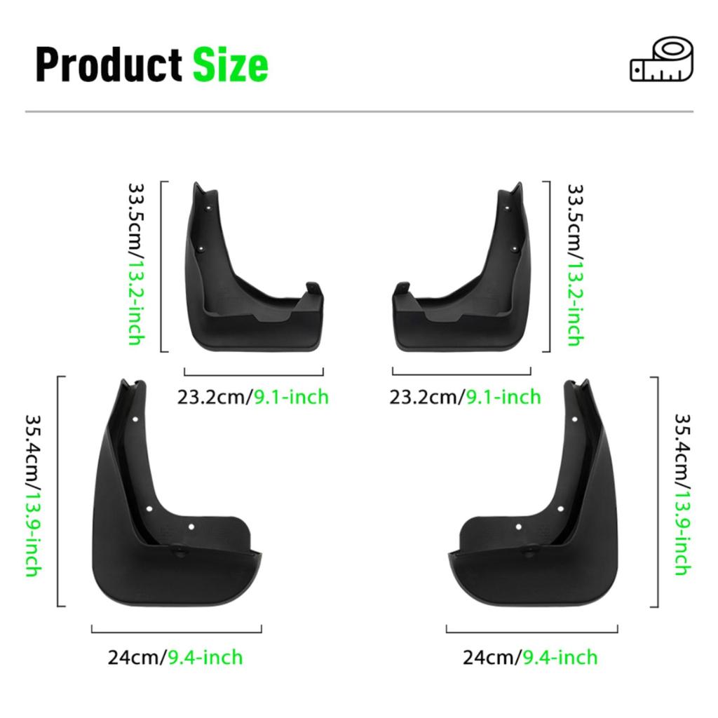 4PCS Splash Guards Mudguards Compatible with BMW 1 SERIES F20 F21 2012 2013 2014 2015 2016 2017 2018 2019