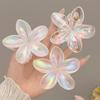 New Laser Gradient Flower Hair Claw Women Fashion Lightweight Acrylic Headwear Hairpin Crab Barrette Girl Hair Accessories