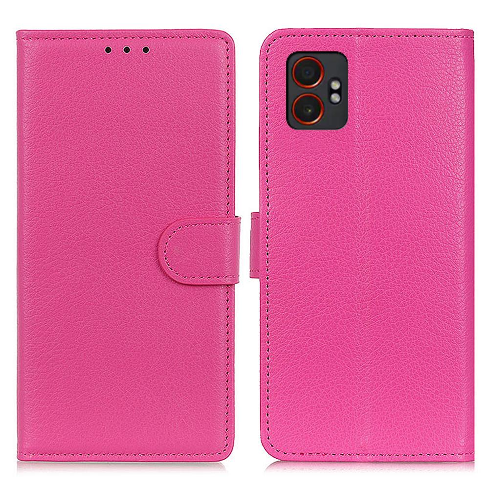 For Samsung Galaxy XCover7 Pro Wallet Case PU Leather Phone Cover Litchi Texture