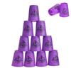 CYFIE Sports Stacking Cups Set of 12 Overlap Cups for Sports Stacking Handheld Rod Storage Bag Thick Plastic Competition Use Purple