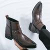 Мода Зима Новая Мода Мужские Остроносые Панк Ботильоны Челси Мотоциклетные Ботильоны Мужские Повседневные Роскошный Бренд Высокие Ботинки Zapatos Hombre