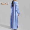 Women Shirt Dress Lapel Long Sleeve Side Slit Design Casual Shirt Solid Color Buttons Closure Maxi Dress Daily Wear