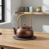 Hammered Copper Teapot Decorative Handmade Copper Kettle Vintage Design Tea Kettle Long-Lasting Stovetop Cookware Wrapped Handle