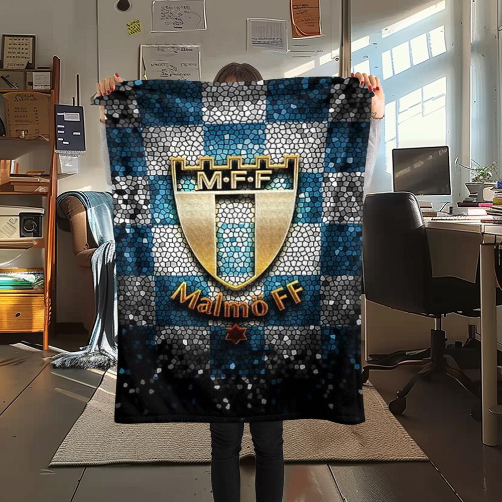 1Pc malmö ff Print Flannel Blanket, High quality Comfortable for All Seasons, Home Decor, Warmth and Comfort, Perfect for Christmas GiftS