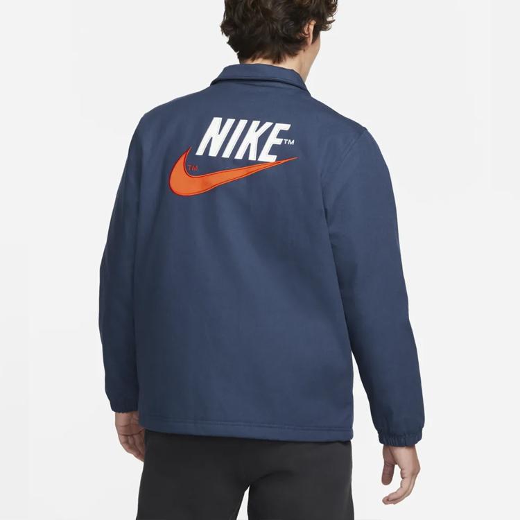 Nike Трендовая спортивная куртка-бомбер из ткани Темно-синий Мужская DM5276-410