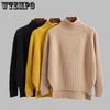 Pure Color Half High Neck Pullover Sweater Women Short Spring and Autumn Knitted Bottoming Sweater Pullover Warm Sweater