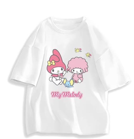 2026 Новая Мода Круглый Вырез Короткий Рукав Футболка Весна Лето Sanrio My Melody Женская Футболка Унисекс Модный Милый Топ Одежда