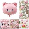 Aluminum Film Cartoon Pig Head Foil Balloons Cute Animal Balloons Pig Balloons  Classroom Decor