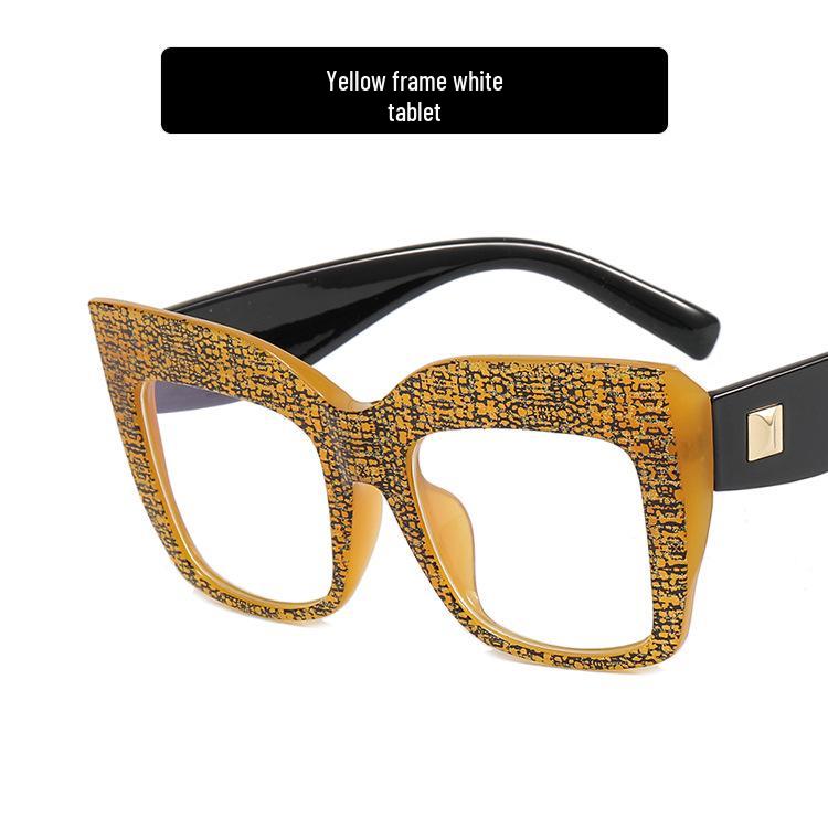 Квадратные очки «кошачий глаз» с большой оправой и заклепками – Новый европейский и американский стиль 2022 года для женщин