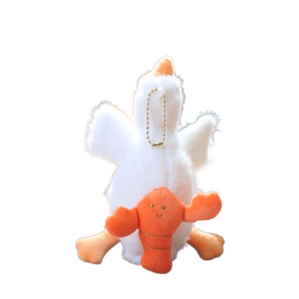 Crayfish Turtles Bees Bees Duck Doll Pendant Plush Cartoon Duck Keychain  Hanging Accessory
