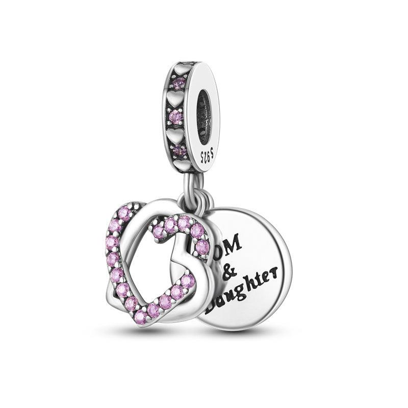 925 Silver Love Family Series Family Tree Mom Daughter Charms Fit Original Bracelet Bead Trinket DIY Women Jewelry Gift