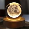 3D Луна Хрустальный Шар Ночные Огни Светящаяся Планета Галактика Астронавт Солнечная Система Лазерная Резьба Хрустальный Шар Освещение Подарок На День Рождения