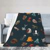 Cephalopod Collection Blankets Soft Warm Flannel Throw Blanket Cover for Bed Living Room Picnic Travel Home Couch