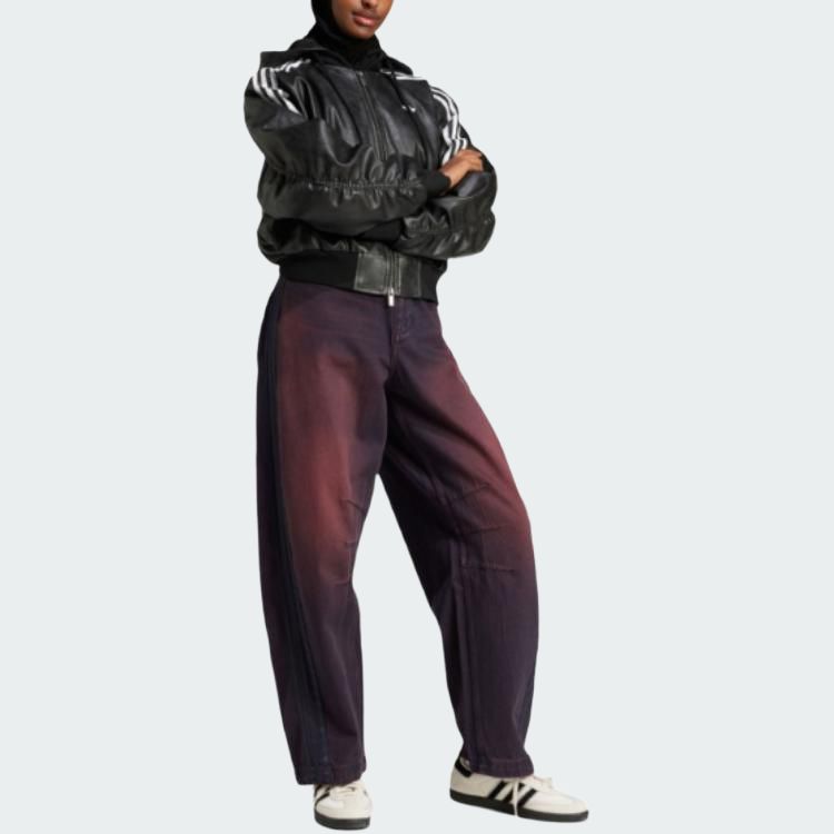 Adidas Оригинальная спортивная стильная серия с логотипом бренда в полоску, удобная свободная хлопковая куртка для женщин, черная JX9225