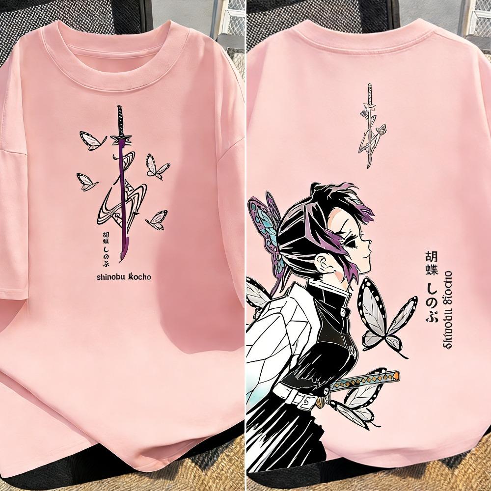 Plus Size Demon Slayer Anime Printed Unisex and Women Tshirt Summer Casual Parent Child Top Fashion Cotton Street Harajuku Y2K
