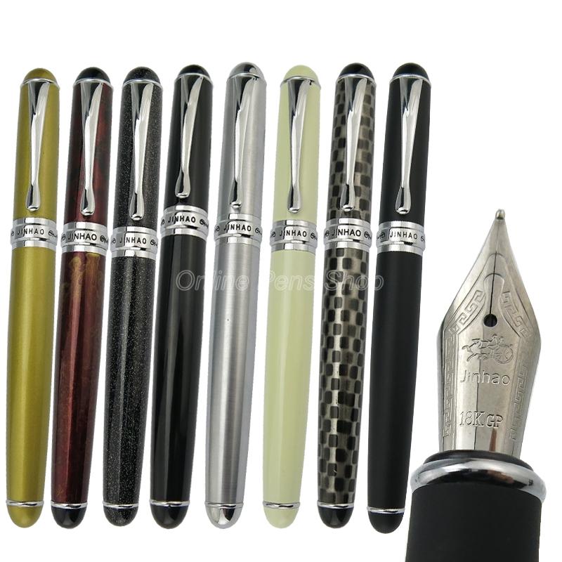 Jinhao X750 Металлическая нержавеющая сталь Ираурита 18 KGP 0.5 мм Средний наконечник Перьевая ручка Благородная Офисная Школьная Профессиональная Канцелярия