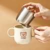 260/300 мл 304 Нержавеющая Сталь Чашка для Воды Детская Посуда Двухстенная Кружка для Молока Милая Защищающая от Ожогов Чашка для Питья С Ручкой