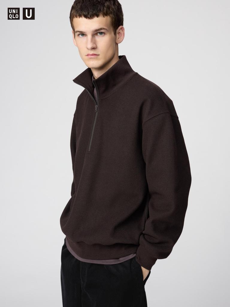 Uniqlo Brushed Sweat Half Zip Shirt