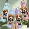 1PC Beagle Hound Puppy 750ml Color Plastic Sports Water Bottle Leakproof Flip Straw Lid Suitable for Sports Office Home Use