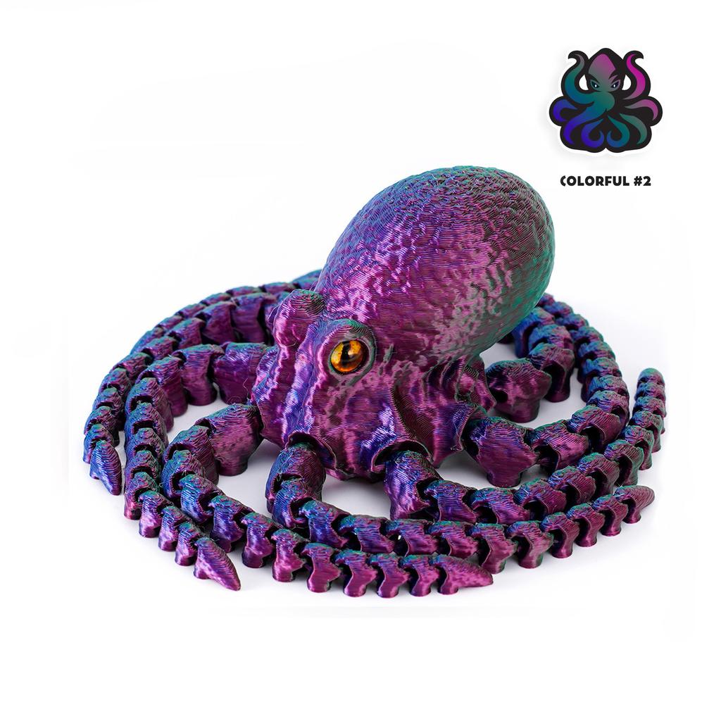 3D Printed Articulated Octopus – Poseable Tentacles Desk Toy, Eco-Friendly PLA Sculpture, Unique Gift for Kids & Adults