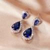 Huitan Trendy Women Drop Earrings 6 Color Style Wedding Party Accessories Inlaid Pear Cubic Zirconia Elegant Versatile Jewelry