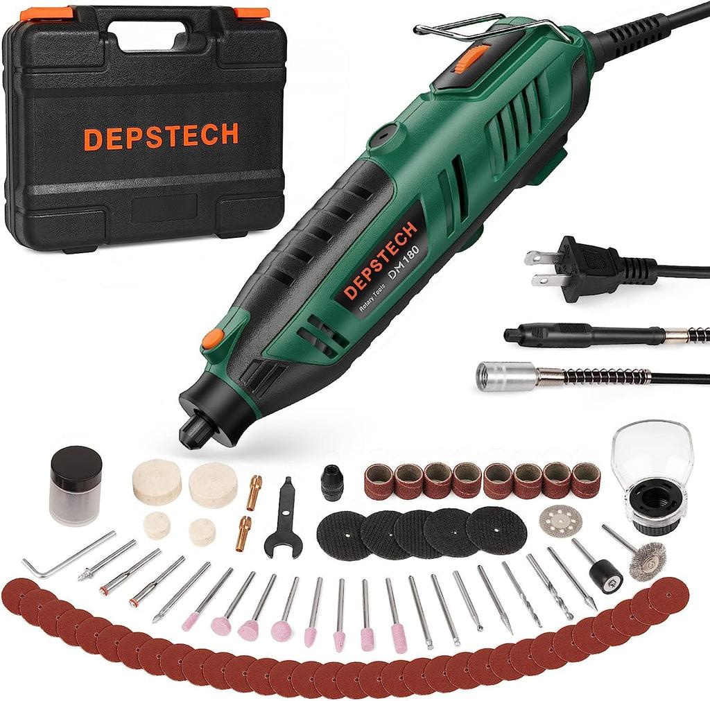 DEPSTECH Mini RPM 128 Electric Hand Shield Flexible and Stain Storage Case Included Router, 40,000 High-Speed Rotation, Accessories, 6-Speed Router,