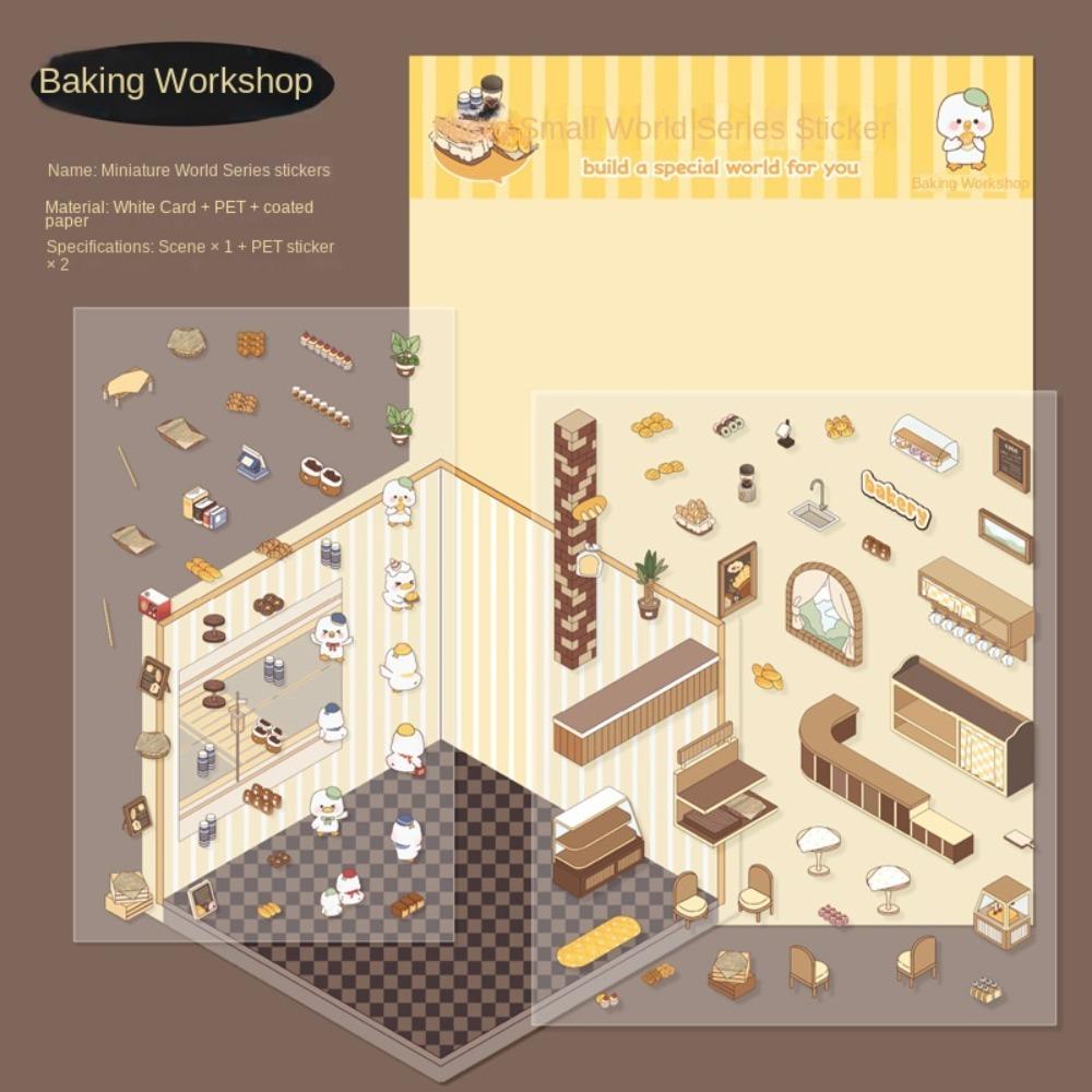 3D визуальная укладка наклеек DIY Пейзажная наклейка для блокнота Подарки Миниатюрная сцена 3D наклейки