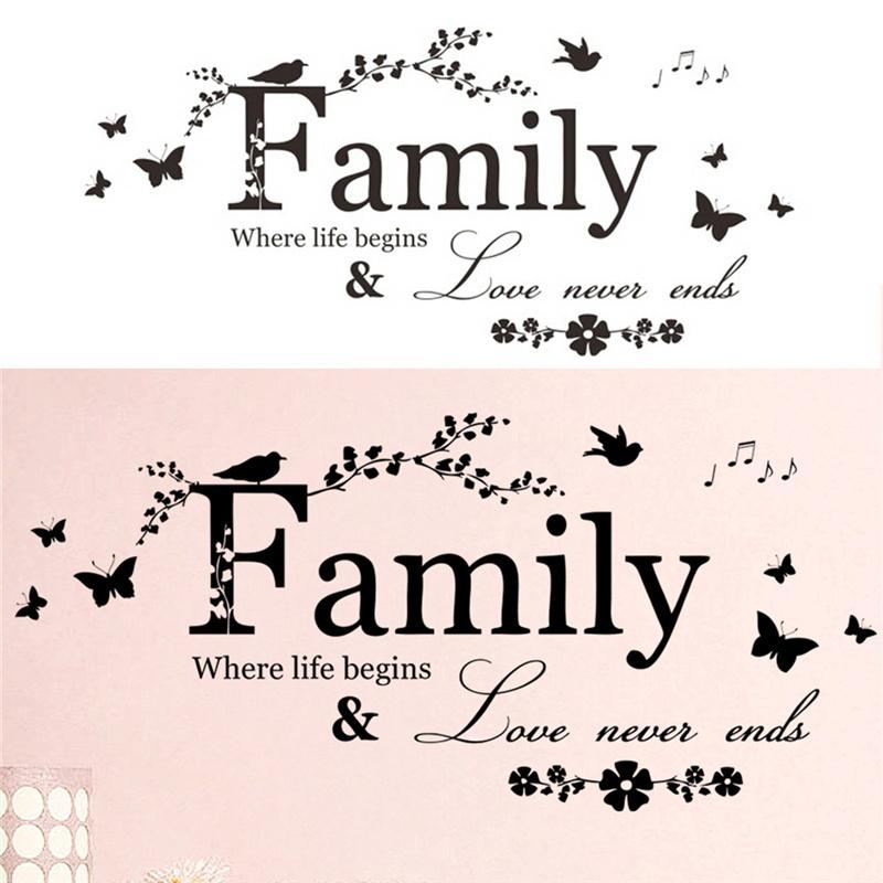 Family Letter Quote Removable Vinyl Decal Art Mural Home Decor Wall Stickers