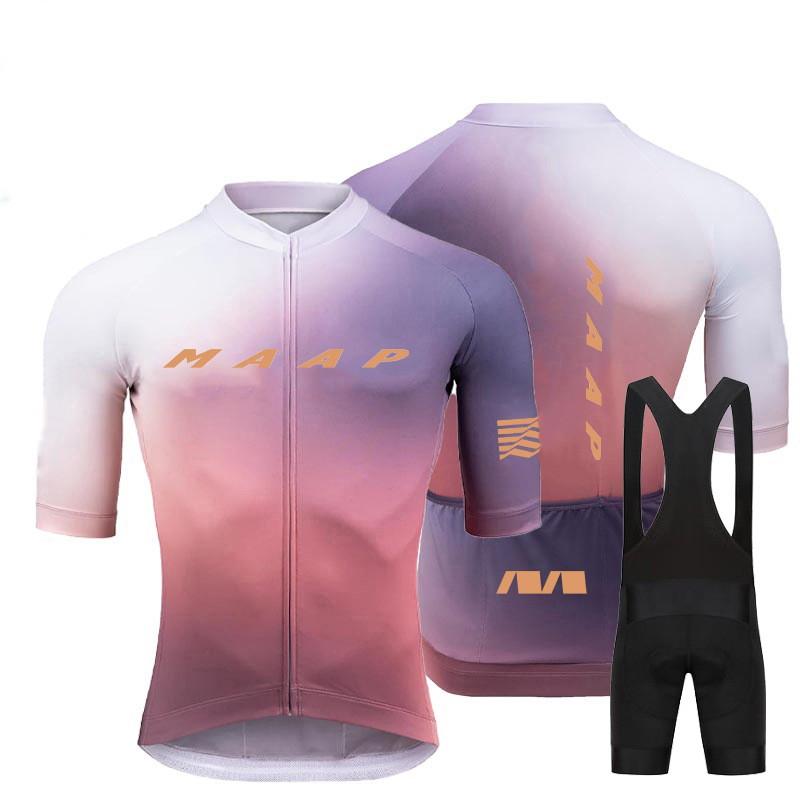 Men Women Cycling Jersey Set Short Sleeve Breathable Quick Dry Performance Bike Riding Outfit