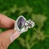 Natural Ruby Zoisite Gemstone 925 Silver Statement Flower Ring Size 7 For Women