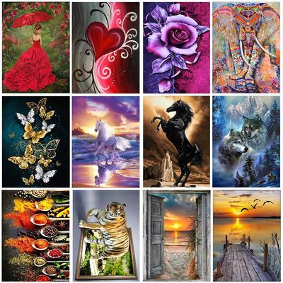 5D Diy алмазная живопись наборы для вышивки крестом Алмазная мозаика вышивка полный набор пейзаж животные 3D живопись полная круглая и квадратная дрель подарки