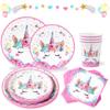 Unicorn Party Decoration Disposable Tableware Unicorn Birthday Party Decorations Kids Baby Shower Girl Birthday Party Supplies