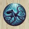 Vintage Blue Octopus Tin Sign Metal Wall Art Home Decor