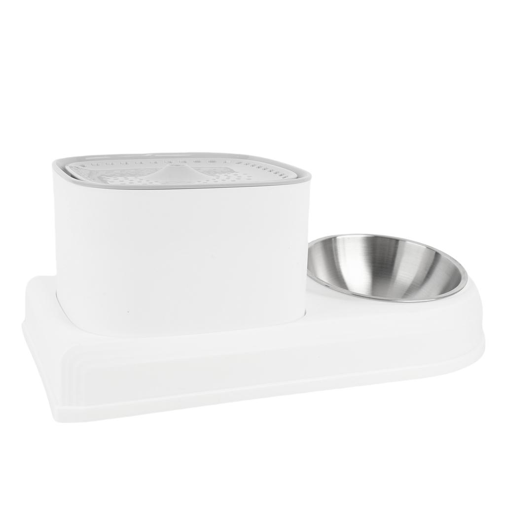 Cat Water Fountain with Food Bowl 3L Plastic Stainless Steel Automatic Cat Water Dispenser Bowl Pet Drinking Fountain