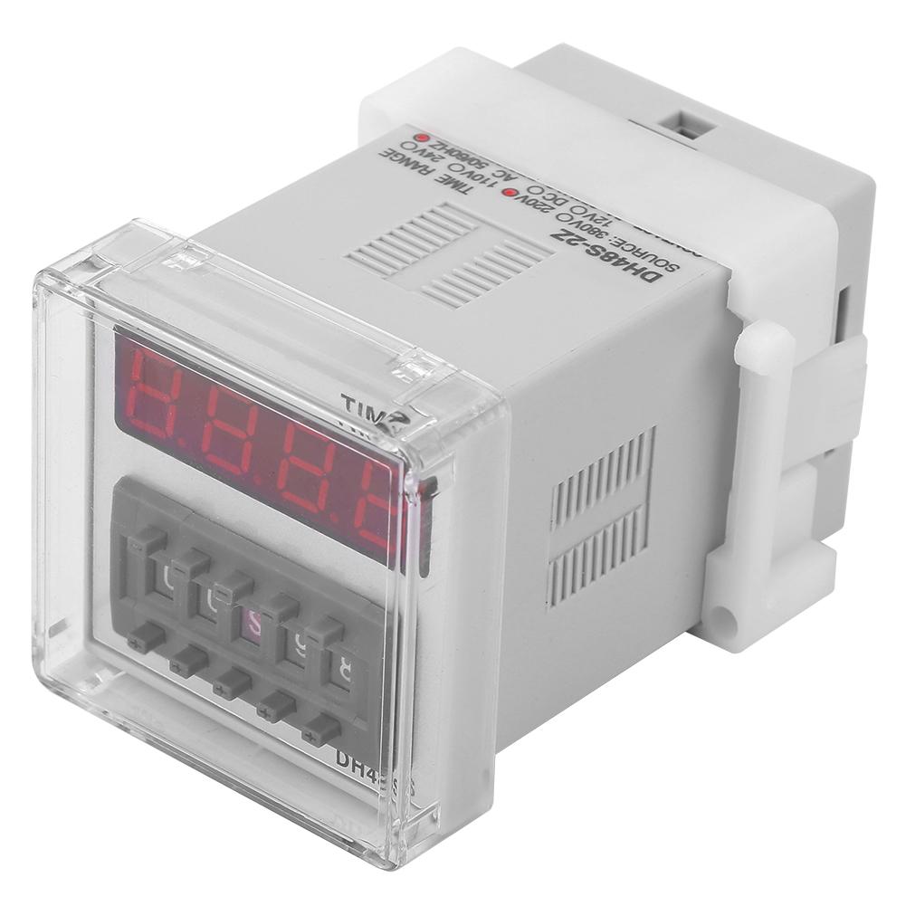 48S-2 Digital Display Time Relay with LED Display, Spring Push Button, Copper Wire, for Industrial Automation