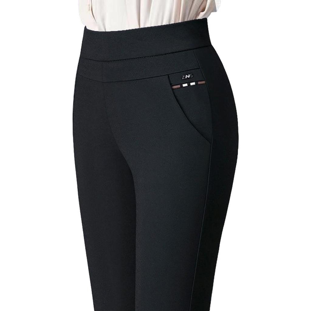 Женские брюки Эластичные утягивающие брюки с высокой талией Эластичная тонкая верхняя одежда Универсальные повседневные брюки