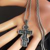 Православная икона, крест, статуя, распятие, кулон, ожерелье из нержавеющей стали, мужская цепочка в стиле гранж, ожерелья, ювелирные изделия