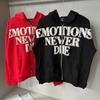 Mixed Emotion Zip-Up Hoodie Sweatshirt Men Women Letter Rhinestone Decor Casual Outerwear