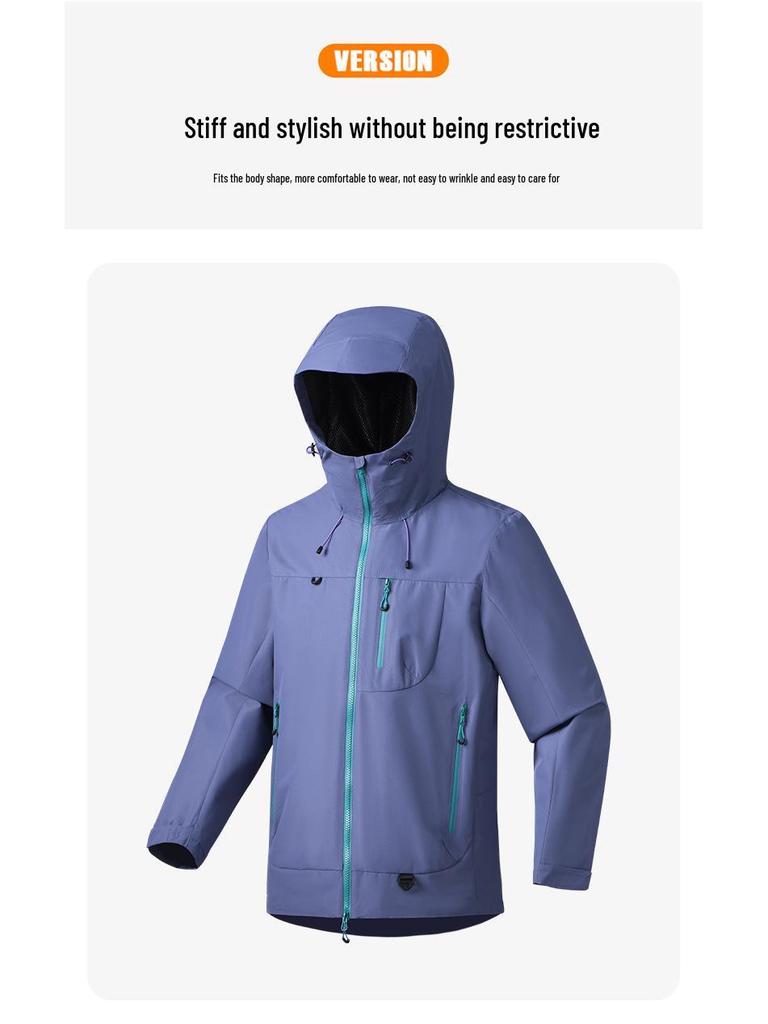 Женская и мужская водонепроницаемая ветрозащитная дождевая куртка с капюшоном 2025 - Новый весенне-осенний костюм для альпинизма на открытом воздухе