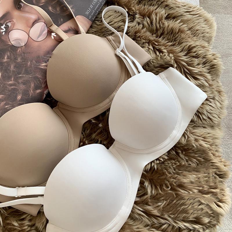 Women's Seamless Underwire Half-Cup Underwear: Ideal for Small Chests, Sexy, Versatile, Thin Top, Thicker Bottom, Gathered Design