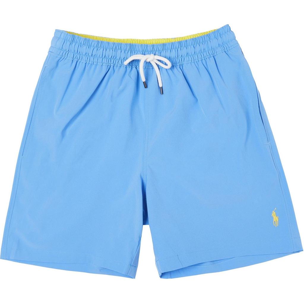 Polo Ralph Lauren Solid Color Pony Embroidered Elastic Waist Drawstring Casual Shorts Men Shorts Light-Blue 710905989-001